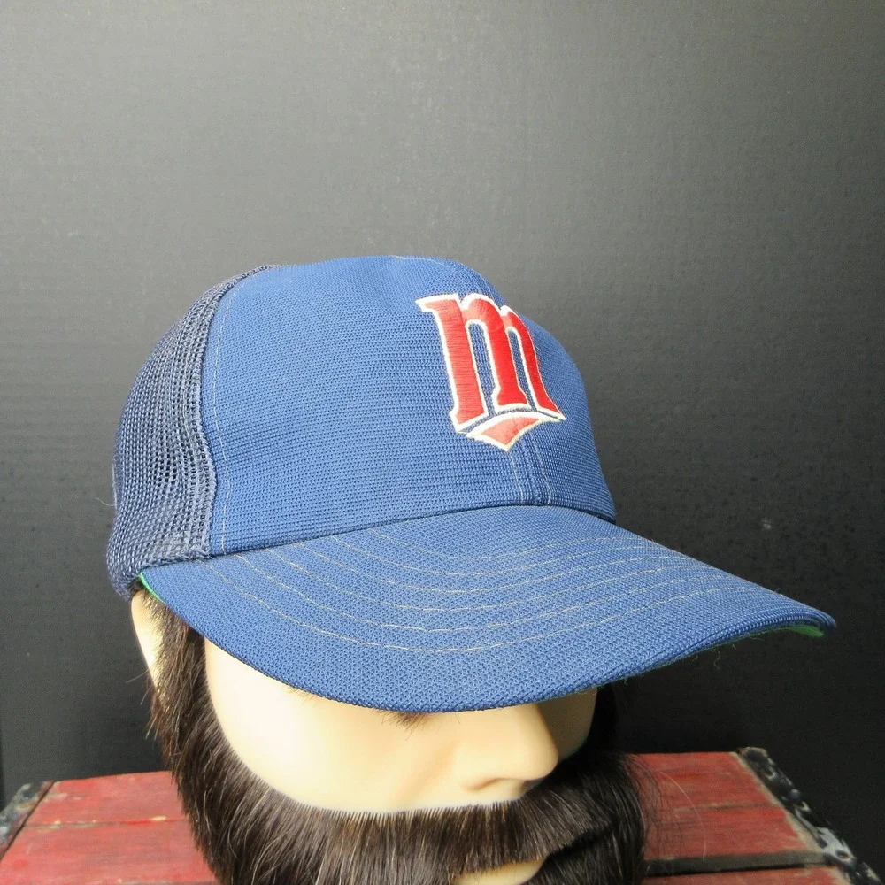Minnesota Twins MLB Trucker Hat Cap Blue Red Logo Adjustable Snapback OSFM Fan